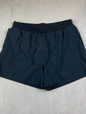 Lululemon Mens Swim Trunks Large Black Pool Short 5" Lined Stretch Beach M7AWXS